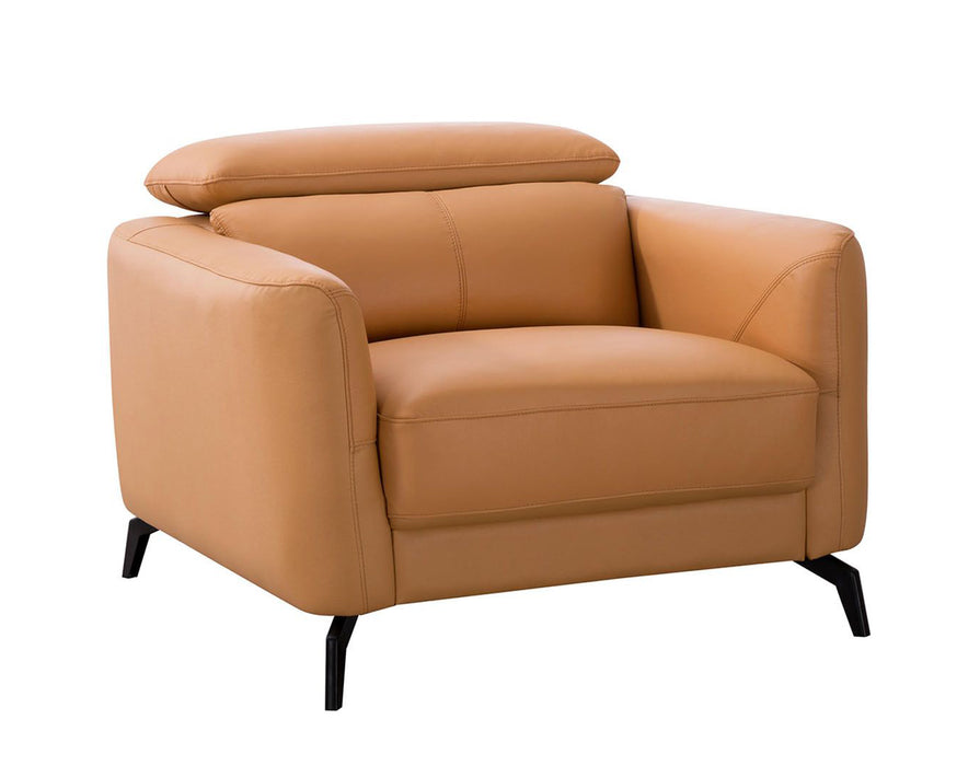 American Eagle Furniture - EK155 Yellow Genuine Leather Chair - EK155-YO-CHR
