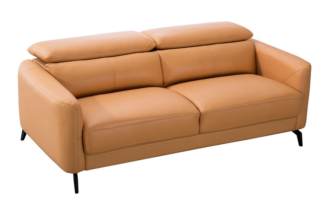 American Eagle Furniture - EK155 Yellow Genuine Leather Loveseat -  EK155-YO-LS
