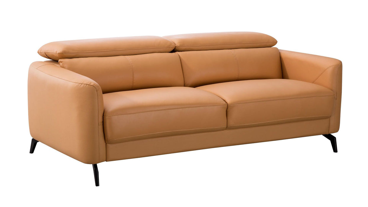 American Eagle Furniture - EK155 Yellow Genuine Leather 3 Piece Living Room Set - EK155-YO SLC