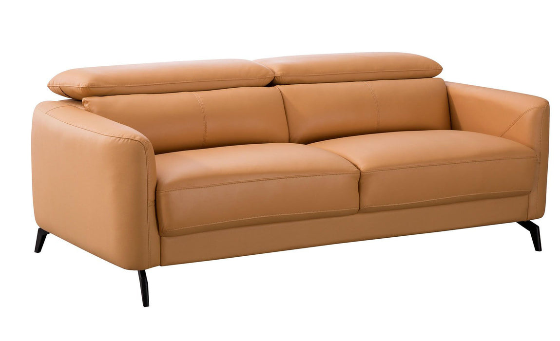 American Eagle Furniture - EK155 Yellow Genuine Leather Sofa - EK155-YO-SF - GreatFurnitureDeal