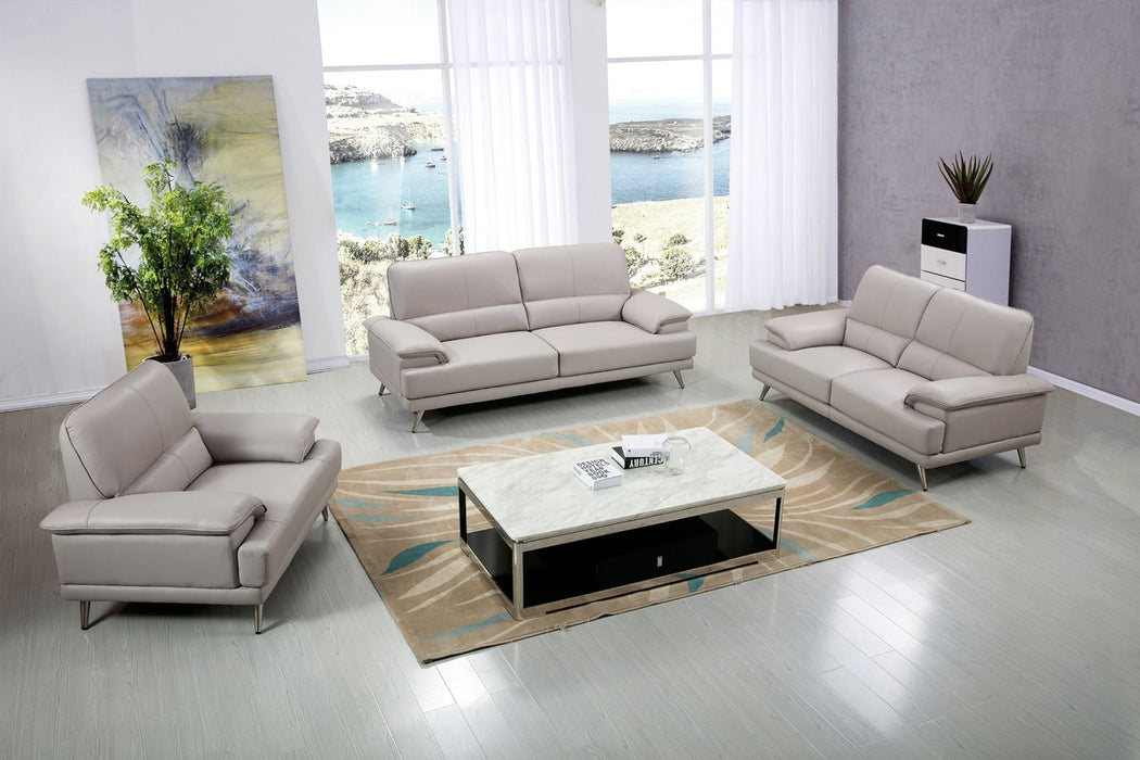 American Eagle Furniture - EK523 Gray Top Grain Leather 3 Piece Sofa Set - EK523-GR SL