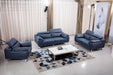 American Eagle Furniture - EK529 Navy Blue Top Grain Leather 3 Piece Living Room Set -EK529-NB-SLC - GreatFurnitureDeal