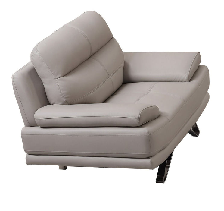 American Eagle Furniture - EK530 Light Gray Leather Chair - EK530-LG-CHR - GreatFurnitureDeal