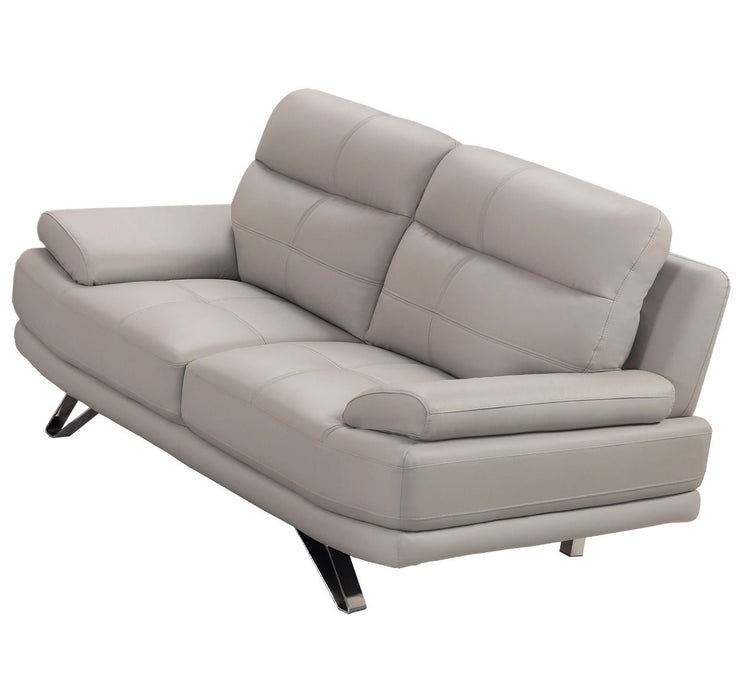 American Eagle Furniture - EK530 Light Gray Leather Loveseat - EK530-LG-LS - GreatFurnitureDeal