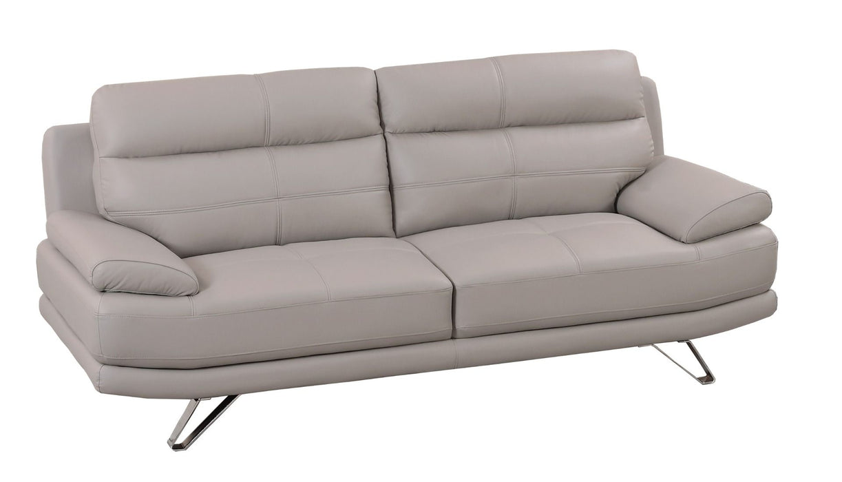 American Eagle Furniture - EK530 Light Gray Leather 3 Piece Living Room Set - EK530-LG-SLC - GreatFurnitureDeal