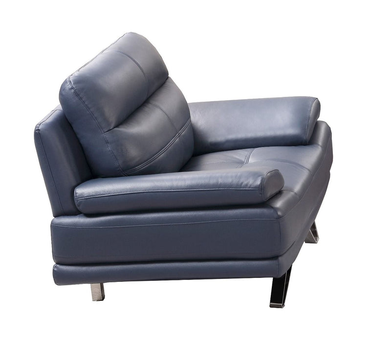 American Eagle Furniture - EK530 Navy Blue Leather 3 Piece Living Room Set - EK530-NB-SLC