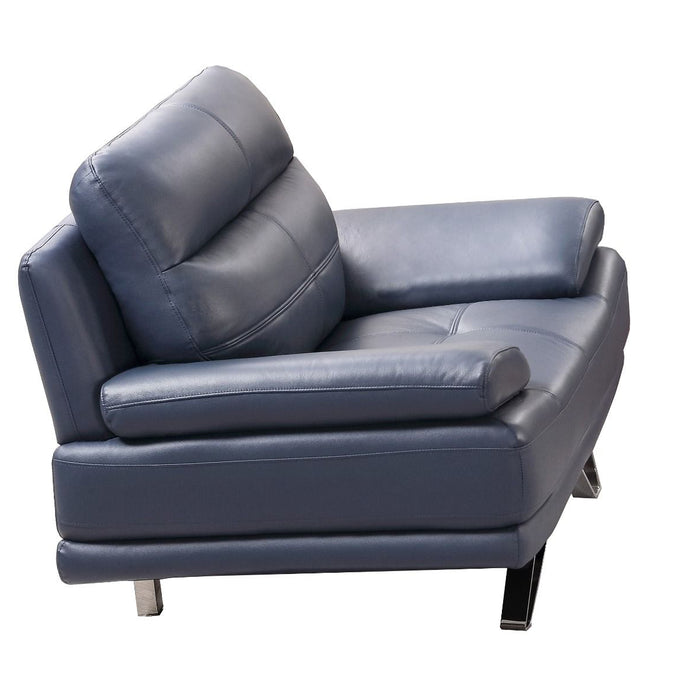 American Eagle Furniture - EK530 Navy Blue Leather Chair - EK530-NB-CHR - GreatFurnitureDeal