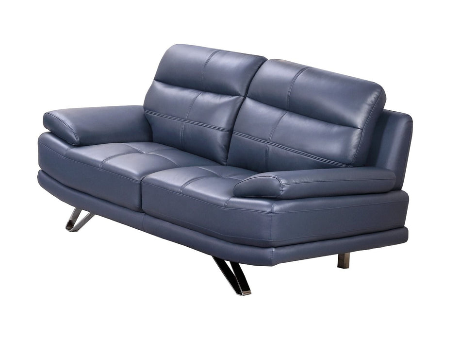 American Eagle Furniture - EK530 Navy Blue Leather 2 Piece Sofa  Set - EK530-NB-SL