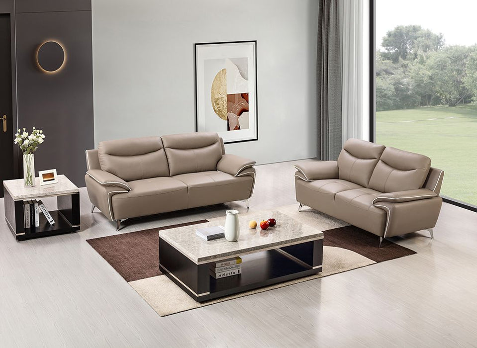 American Eagle Furniture - EK531 Dark Tan Leather 2 Piece Sofa Set - EK531-DT-SL
