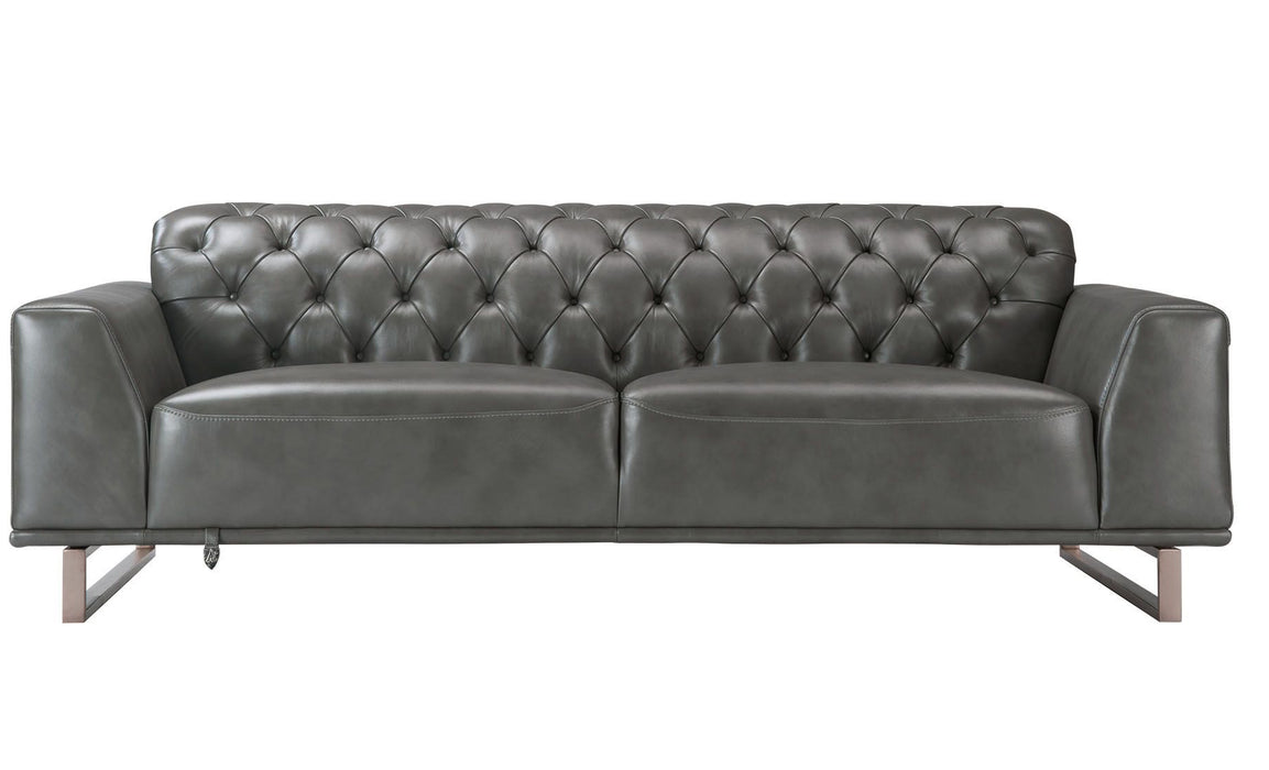 American Eagle Furniture - EK693 Iron Gray Full Leather Sofa - EK693-GR-S