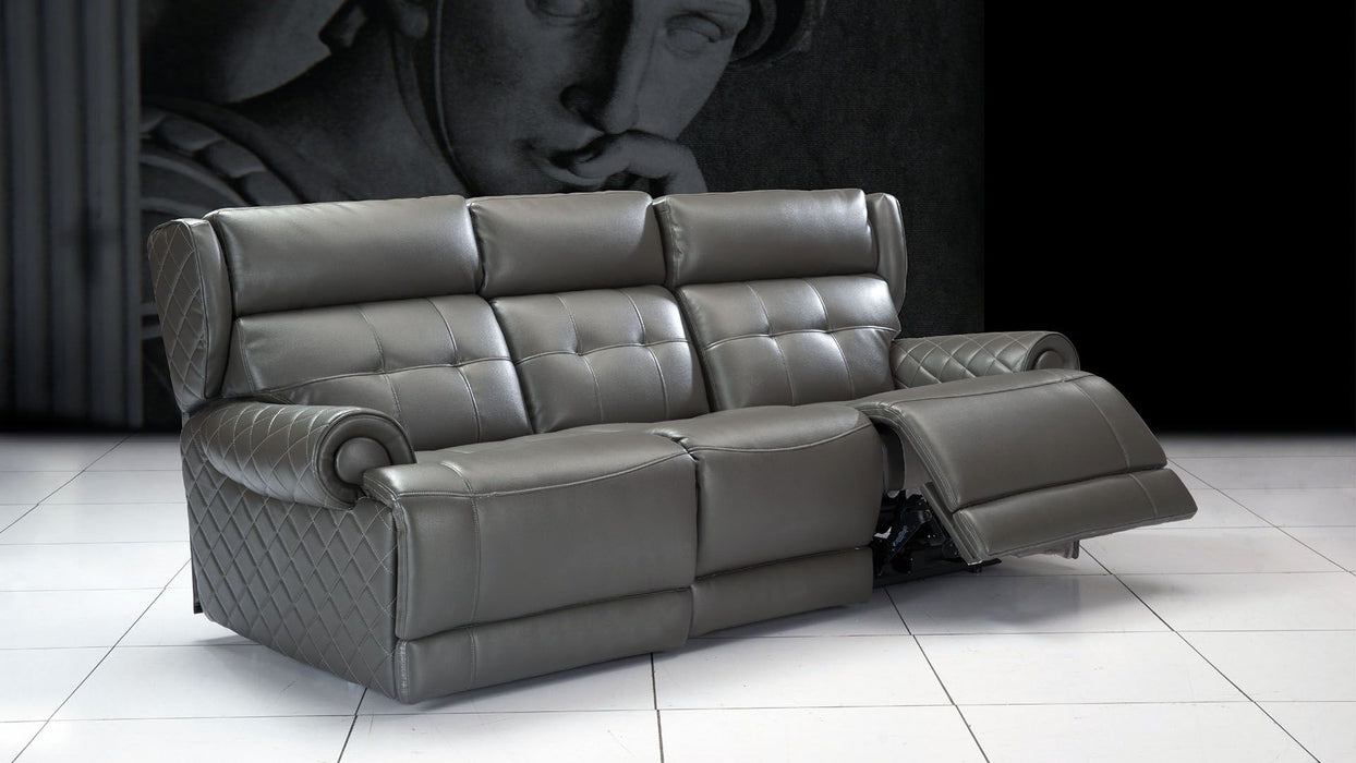 American Eagle Furniture - EK697 Gray Italian Leather Sofa - EK697-GR-SF