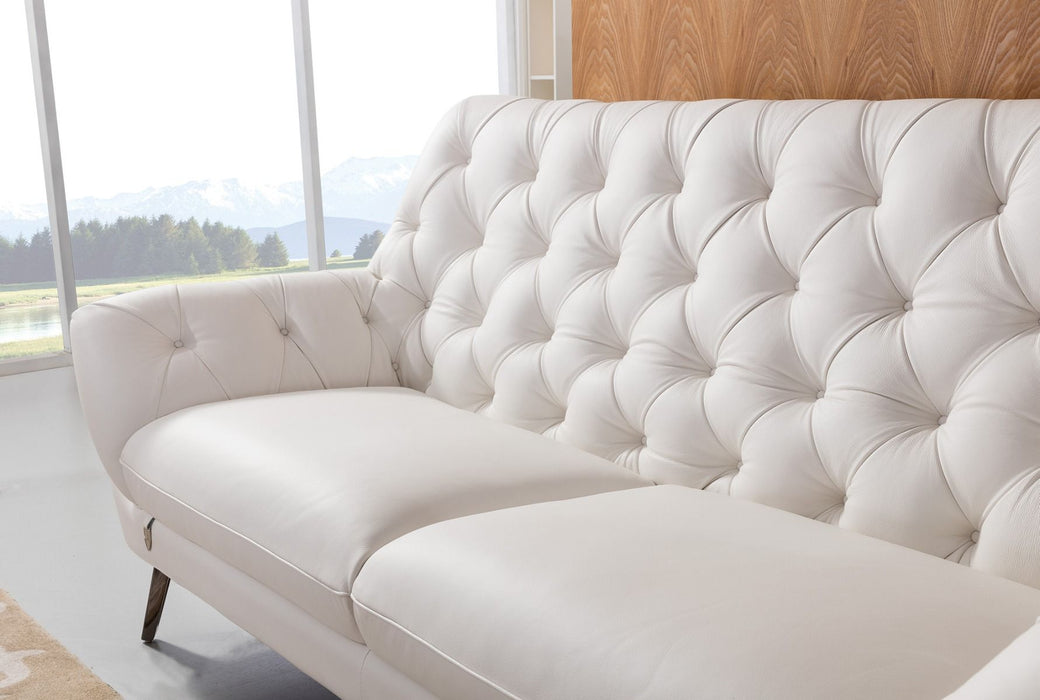 American Eagle Furniture - EK8003 White Italian Leather Sofa - EK8003-W-SF