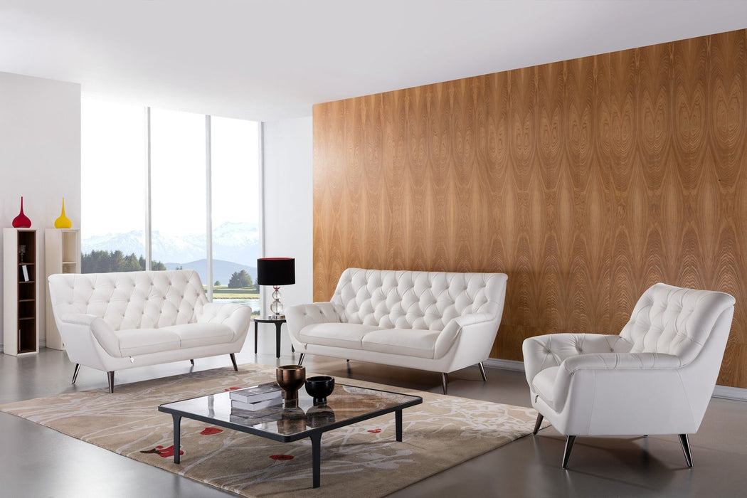 American Eagle Furniture - EK8003 White Italian Leather Chair - EK8003-W-CHR - GreatFurnitureDeal