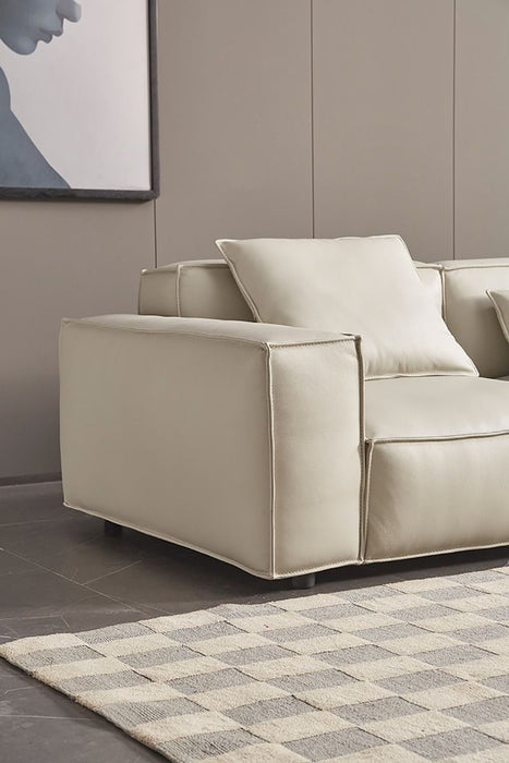 American Eagle Furniture -EK8008 Light Gray Full Leather Loveseat - EK8008-LG-LS - GreatFurnitureDeal