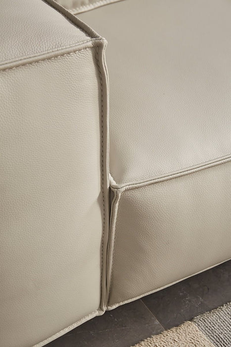 American Eagle Furniture - EK8008 Light Gray Full Leather Sofa - EK8008-LG-SF - GreatFurnitureDeal