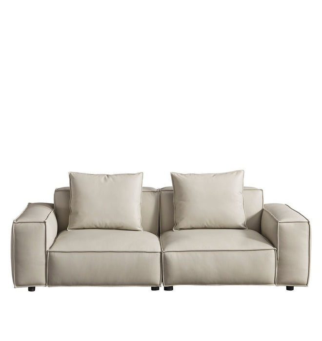American Eagle Furniture - EK8008 Light Gray Full Leather Sofa - EK8008-LG-SF