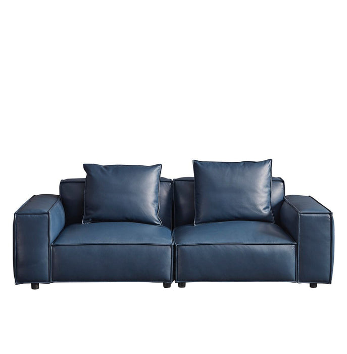 American Eagle Furniture - EK8008 Navy Blue Full Leather Sofa - EK8008-NB-SF - GreatFurnitureDeal