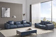 American Eagle Furniture - EK8008-NB-4S Extra long Navy Blue Full Leather Sofa - EK8008-NB-4S - GreatFurnitureDeal