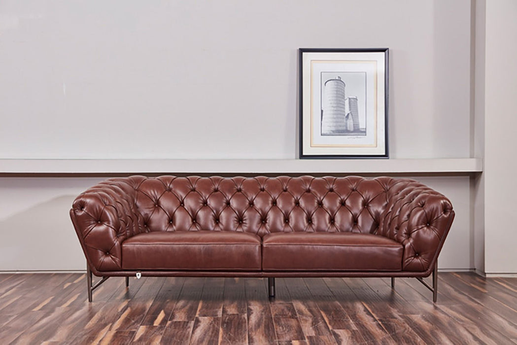 American Eagle Furniture - EK8009 Brown Full Leather Sofa - EK8009-BRO-SF
