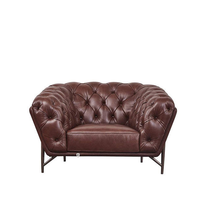 American Eagle Furniture - EK8009 Brown Full Leather Chair - EK8009-BRO-CHR