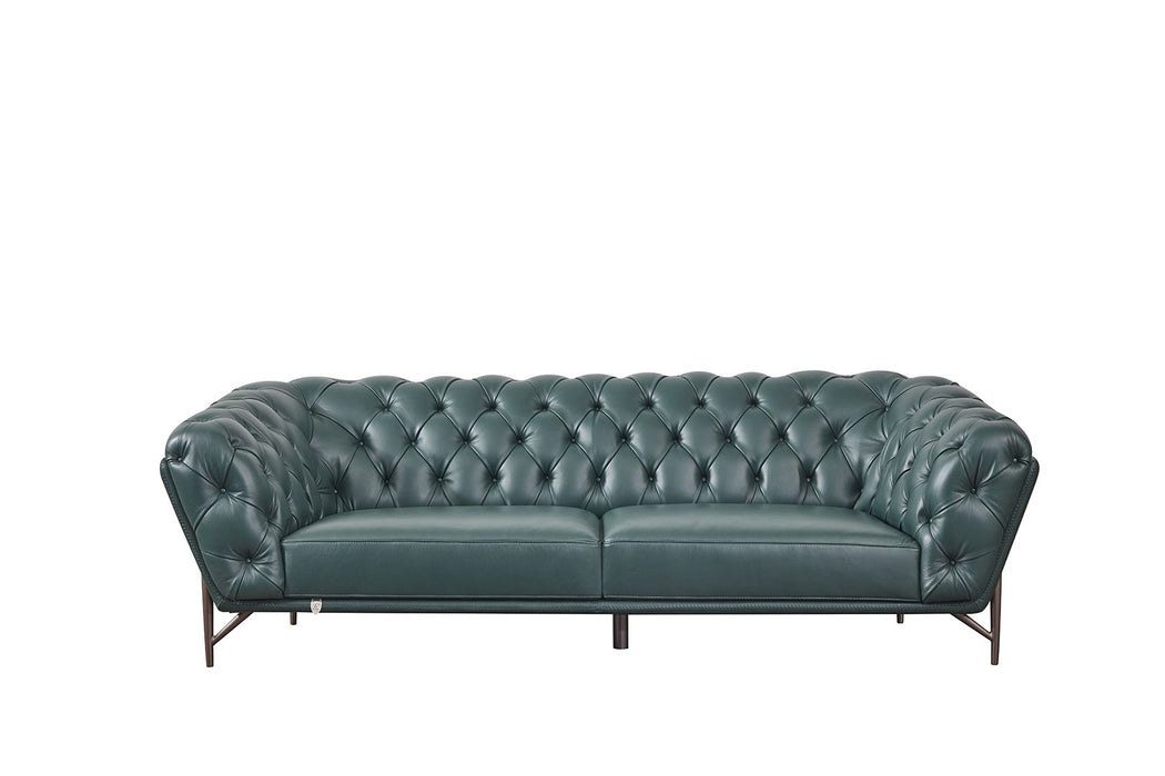 American Eagle Furniture - EK8009 Dark Green Full Leather Sofa - EK8009-DGN-SF