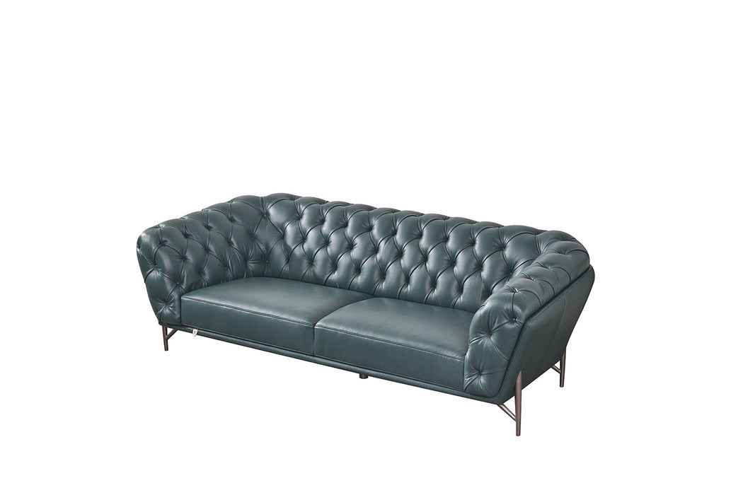 American Eagle Furniture - EK8009 Dark Green Full Leather 3 Piece Living Room Set - EK8009-DGN-SLC - GreatFurnitureDeal