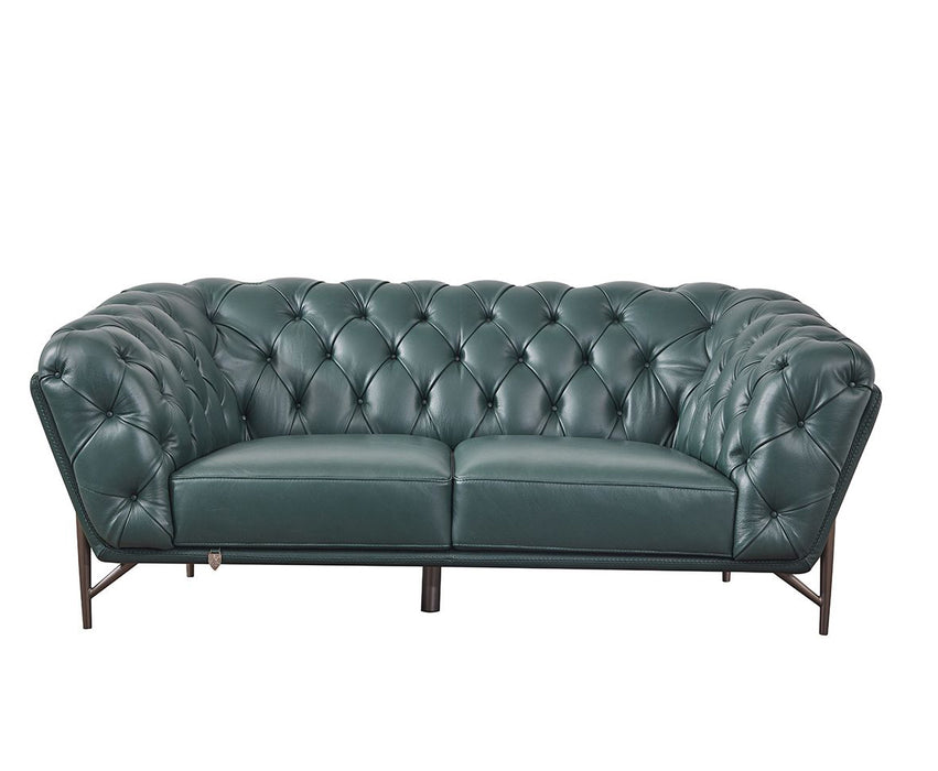 American Eagle Furniture - EK8009 Dark Green Full Leather 2 Piece Sofa Set - EK8009-DGN-SL - GreatFurnitureDeal