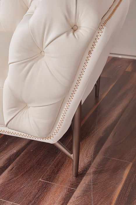 American Eagle Furniture - EK8009 White Full Leather Loveseat - EK8009-W-LS