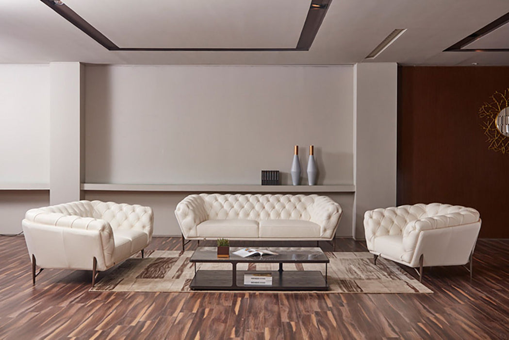 American Eagle Furniture - EK8009 White Full Leather Sofa - EK8009-W-SF
