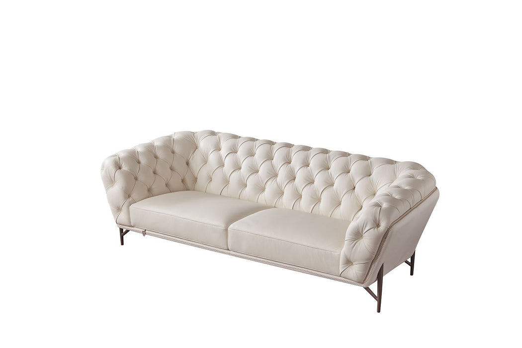 American Eagle Furniture - EK8009 White Full Leather Sofa - EK8009-W-SF
