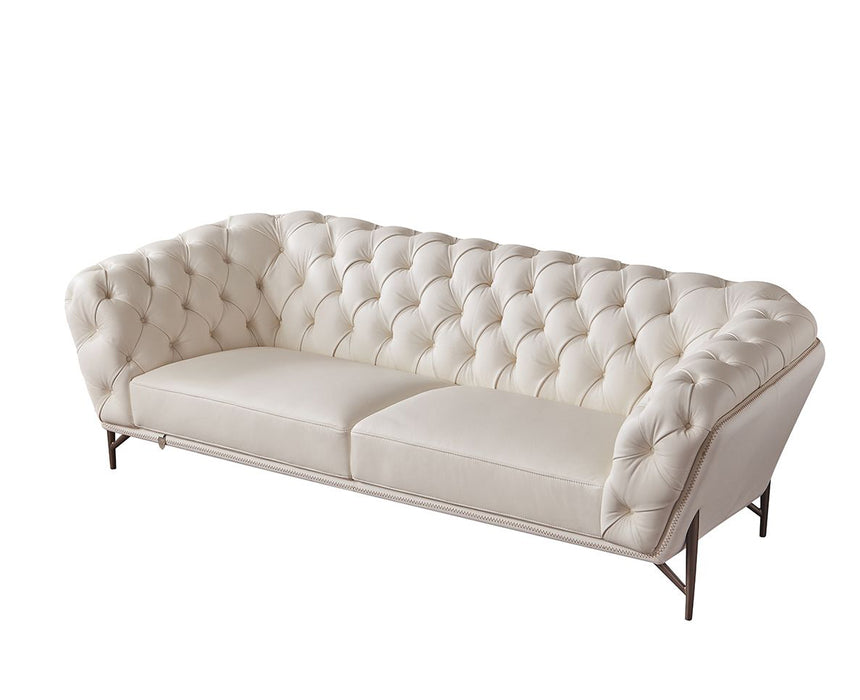 American Eagle Furniture - EK8009 White Full Leather 2 Piece Sofa Set - EK8009-W-SL - GreatFurnitureDeal