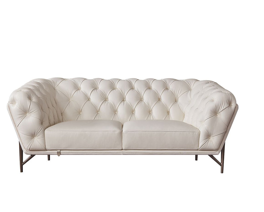 American Eagle Furniture - EK8009 White Full Leather 2 Piece Sofa Set - EK8009-W-SL - GreatFurnitureDeal