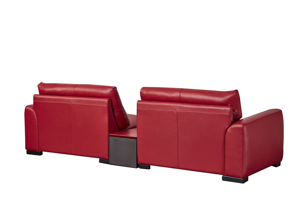 American Eagle Furniture - EK8012 Red Genuine Leather Sofa - EK8012-RED-SF - GreatFurnitureDeal