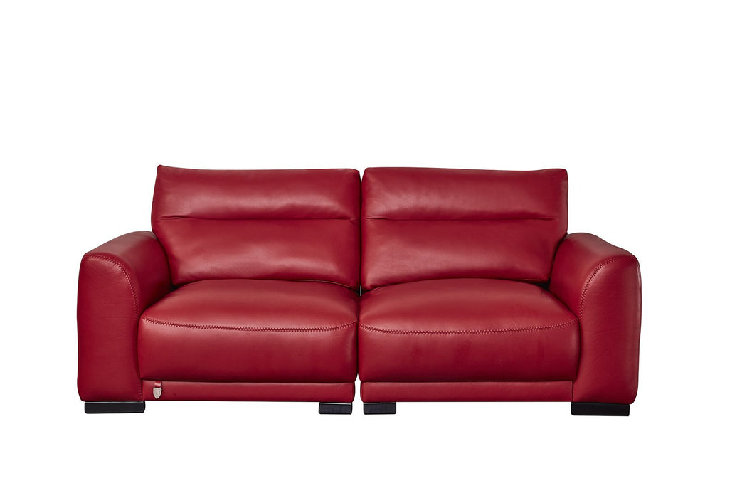 American Eagle Furniture -EK8012 Red Genuine Leather Loveseat - EK8012-RED-LS - GreatFurnitureDeal