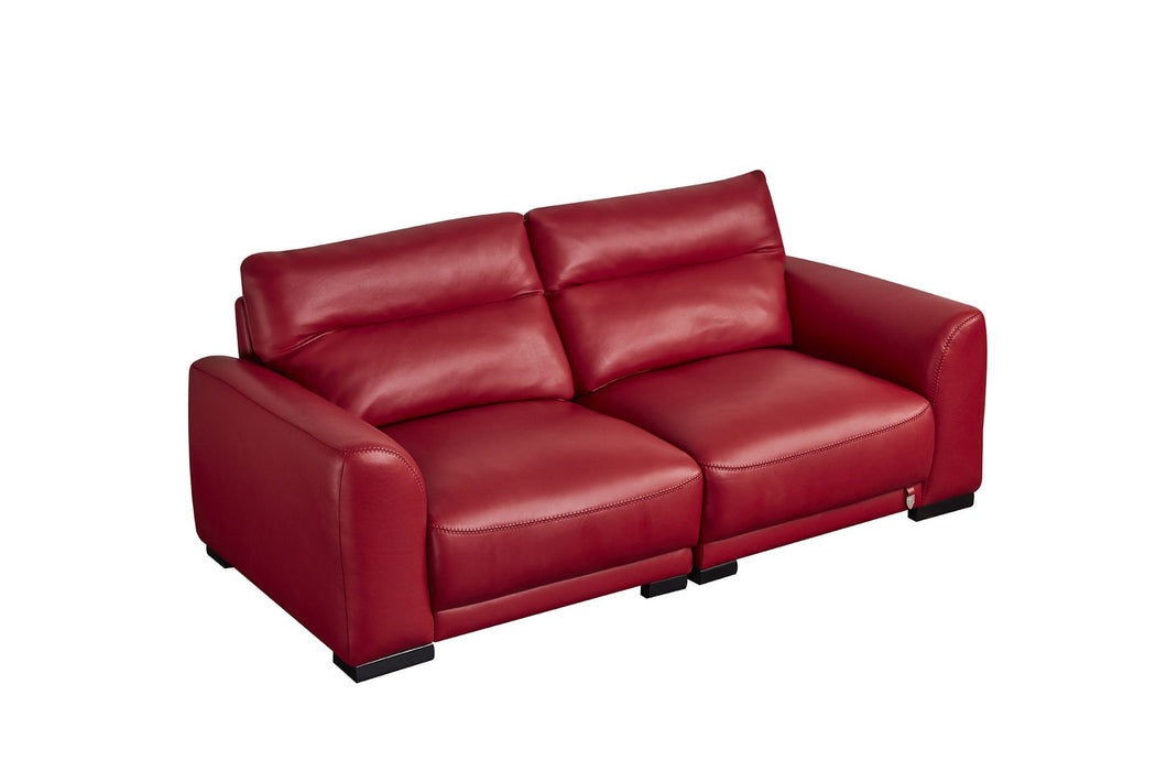 American Eagle Furniture -EK8012 Red Genuine Leather Loveseat - EK8012-RED-LS