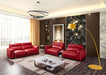 American Eagle Furniture - EK8012 Red Genuine Leather Sofa, Loveseat & Cabinet Table Set - EK8012-RED-SET - GreatFurnitureDeal