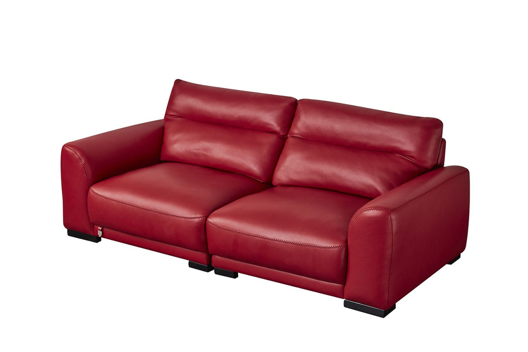 American Eagle Furniture - EK8012 Red Genuine Leather Sofa - EK8012-RED-SF