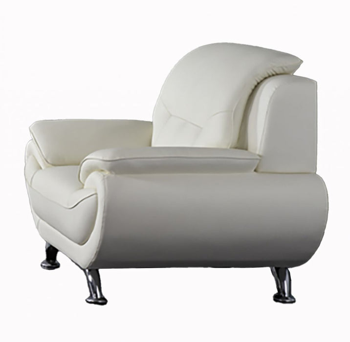 American Eagle Furniture - EK9600 Ivory Genuine Leather Chair - EK9600-IV-CHR