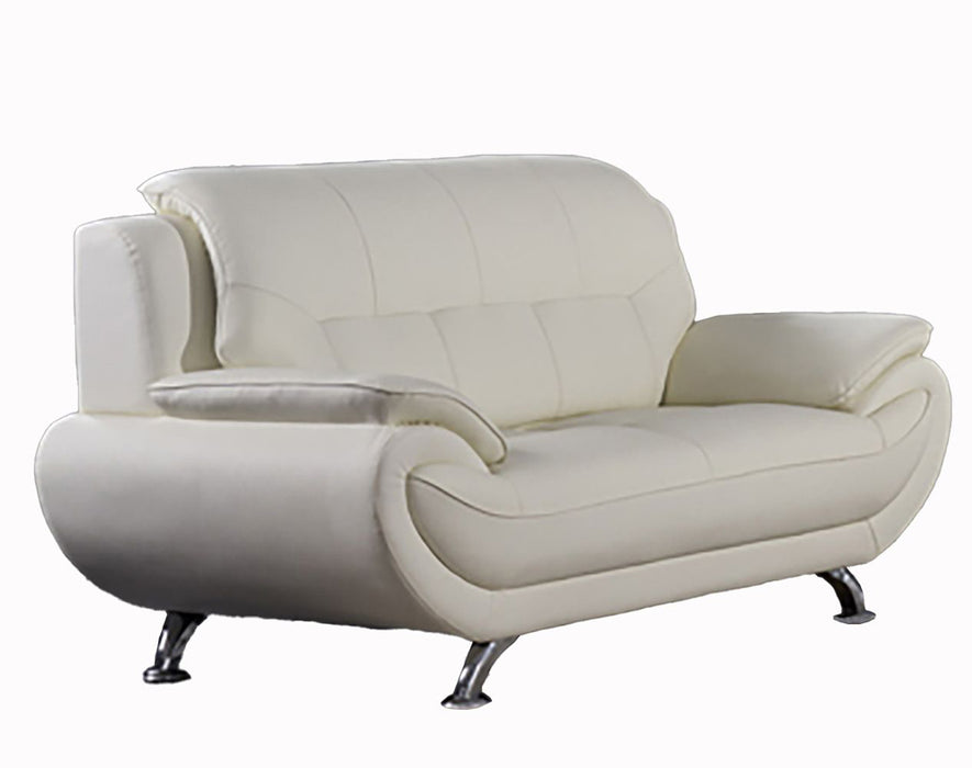 American Eagle Furniture - EK9600 Ivory Genuine Leather 2 Piece Sofa Set - EK9600-IV-SL - GreatFurnitureDeal