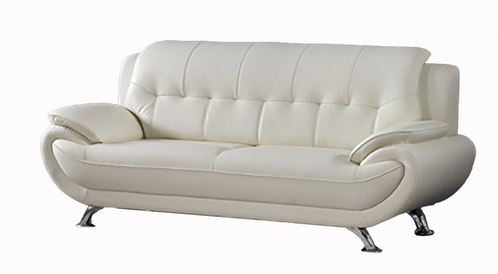 American Eagle Furniture - EK9600 Ivory Genuine Leather Sofa - EK9600-IV-SF