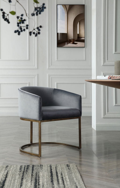 VIG Furniture - Modrest Elisa - Modern Grey Velvet & Brass Dining Chair - VGVCB8369-GRY-DC - GreatFurnitureDeal