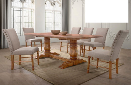 Mariano Furniture - Ellen 7 Piece Dining Table Set in Natural Oak - BM-ELLEAN7 - GreatFurnitureDeal