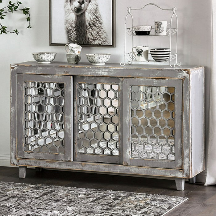 Furniture of America - Brianna Cabinet in Weathered Gray - EM-AC091GY - GreatFurnitureDeal
