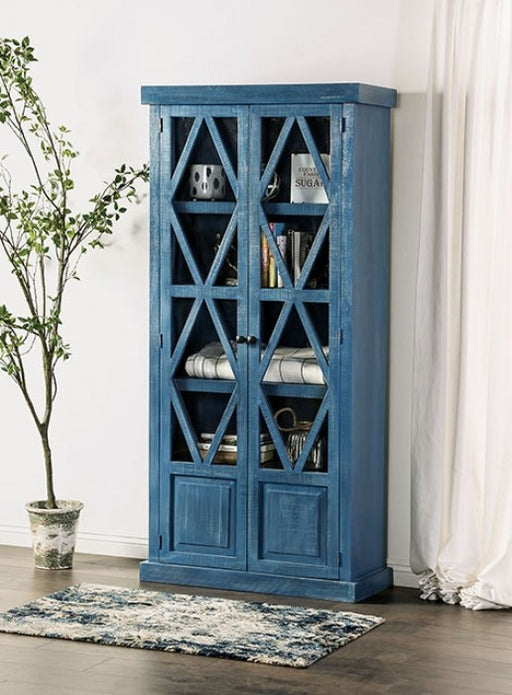 Furniture of America - Zenia Bookcase in Denim Blue - EM-AC094BL - GreatFurnitureDeal