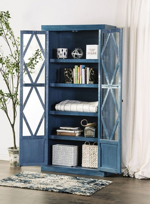 Furniture of America - Zenia Bookcase in Denim Blue - EM-AC094BL - GreatFurnitureDeal