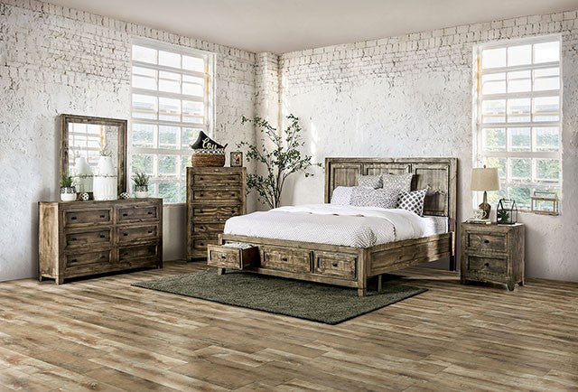 Furniture of America - Oakridge California King Bed in Ash Brown - EM7074BR - GreatFurnitureDeal