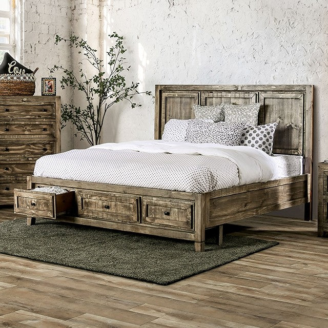 Furniture of America - Oakridge California King Bed in Ash Brown - EM7074BR