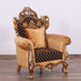 European Furniture - Emperador Luxury Chair in Antique Brown - Antique Silver Blended with Light Gold - 42035-C - GreatFurnitureDeal