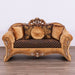 European Furniture - Emperador Luxury Loveseat in Antique Brown - Antique Silver Blended with Light Gold - 42035-L - GreatFurnitureDeal