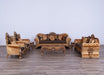 European Furniture - Emperador Luxury Loveseat in Antique Brown - Antique Silver Blended with Light Gold - 42035-L - GreatFurnitureDeal
